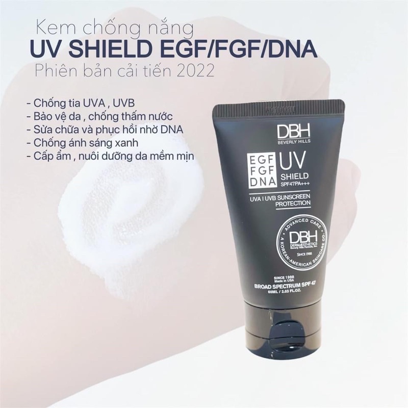 Kem chống nắng DBH 60ml EGF UV Shield SPF50 PA+++