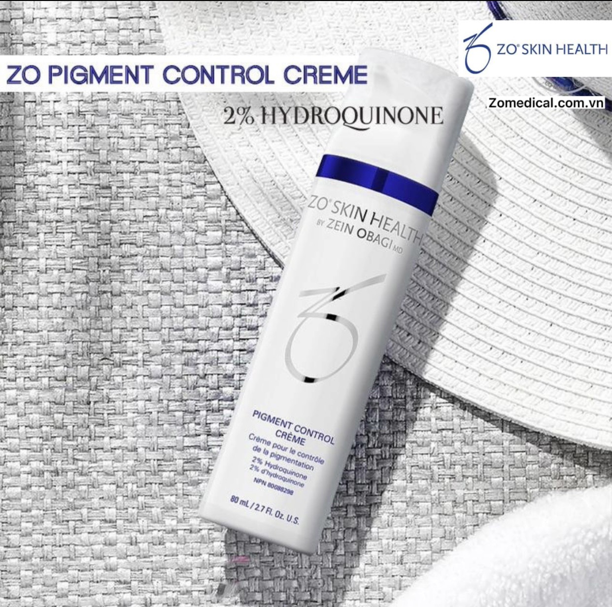 Kem trị nám đều màu da Zo Skin Health Pigment Control Creme 2% HQ 80ml