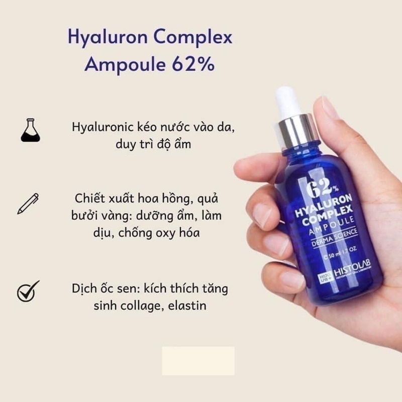 Serum cấp ẩm Histolab 62% Hyaluron complex ampoule 